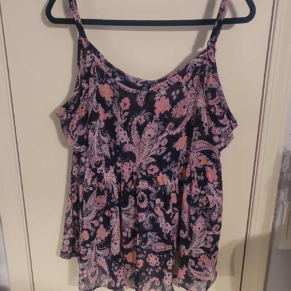 Torrid Pink and Black Floral Camisole